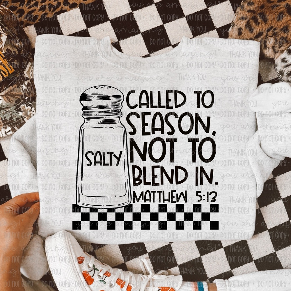 White Graphic T-Shirt with Salt Shaker Design